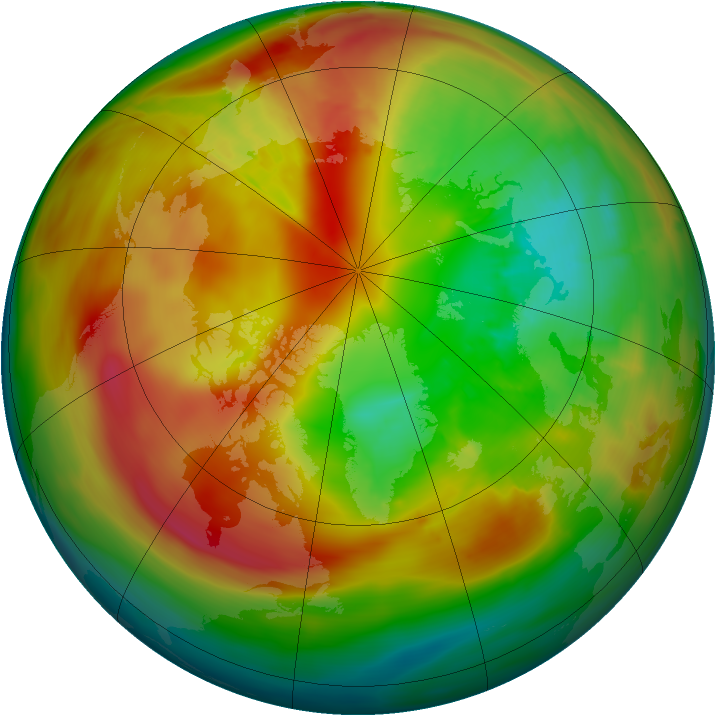 Arctic ozone map for 02 March 2014